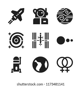cosmos icon. 9 cosmos vector icons set. space capsule, astronaut and venus icons for web and design about cosmos theme