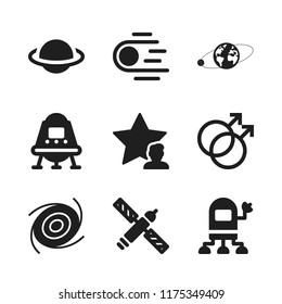 cosmos icon. 9 cosmos vector icons set. space capsule, mars and saturn icons for web and design about cosmos theme
