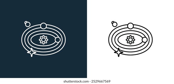 cosmos icon isolated on white and black colors. cosmos outline linear vector icon from outer space collection for mobile apps, web and ui.