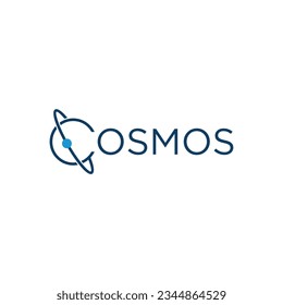 logotipo de cosmos con concepto de diseño de marca de palabras en la letra C para identidad de marca
