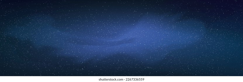 Cosmos milky way. Starry universe wide. Space background with stardust and nebula. Beautiful cosmic texture. Fantasy galaxy with shining stars. Vector illustration.