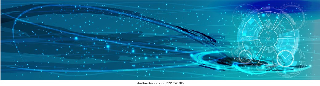 cosmos panorama. horizontal orientation space landscape. energy concentration. techno weapons nano science. invention of the century cosmos panorama