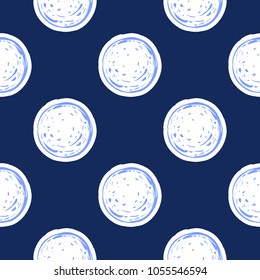 Cosmos patches seamless pattern design with abstract planet in doodle style. Cute kids cosmic print on black blue background.