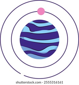 Cosmos Planet Handdrawn Vector Illustration