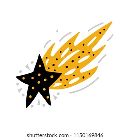 Cosmos print. Black vector illustration. Nursery poster