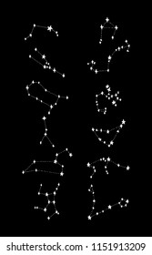 Cosmos print. Black vector illustration. Nursery poster