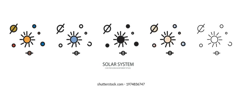 COSMOS SET VECTOR TYPE ICON