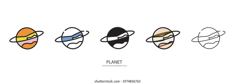 COSMOS SET VECTOR TYPE ICON