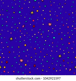 Cosmos space astronomy simple seamless pattern. Endless galaxy inspiration graphic design typography element. Hand drawn Cute simple vector background.