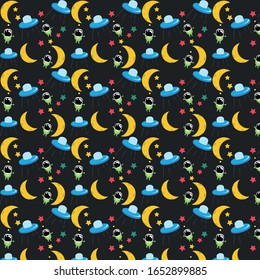 Cosmos, Space Seamless Pattern. Swatch Included.