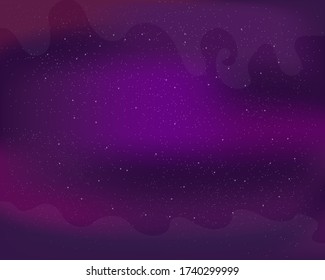 
Cosmos stars nebula on purple background gradient vector