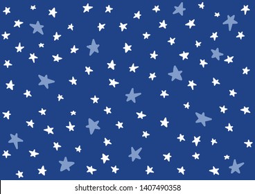 Cosmos stars on blue background for kids, children, toddlers.