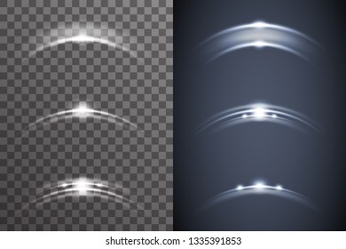 Cosmos sunrise glow light bright electric illumination effect star light special abstract flare set background transparent vector illustration