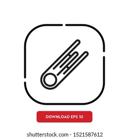 Cosmos symbol, Comet outline vector icon