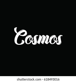 cosmos, text design. Vector calligraphy. Typography poster. Usable as background.