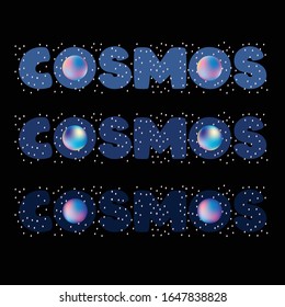 cosmos text line polka sky child tee illustration art vector 