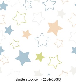 Cosmos texture for paper, wrapping and fabric. Stars Seamless Pattern. The vector image. Starry night sky