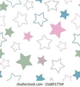 Cosmos texture for paper, wrapping and fabric. Stars Seamless Pattern. The vector image. Starry night sky