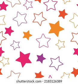 Cosmos texture for paper, wrapping and fabric. Stars Seamless Pattern. The vector image. Starry night sky