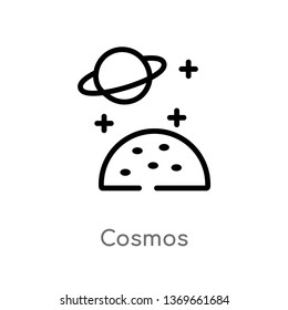 cosmos vector line icon. Simple element illustration. cosmos outline icon from weather concept. Can be used for web and mobile