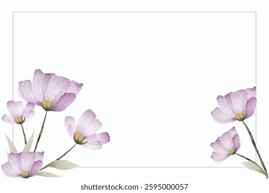 A cosmos watercolor floral background