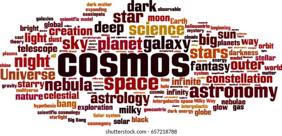 Cosmos word cloud concept. Vector illustration