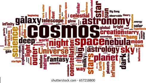 Cosmos word cloud concept. Vector illustration