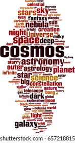 Cosmos word cloud concept. Vector illustration