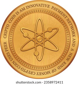 logotipo de la moneda virtual de cosmos-atom. ilustraciones vectoriales. 3 quinquies ilustraciones.