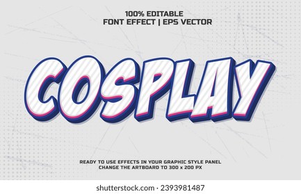 Cosplay 3d editable vector text style effect