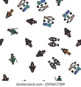 cosplay comic movie anime vector seamless pattern thin line illustration
