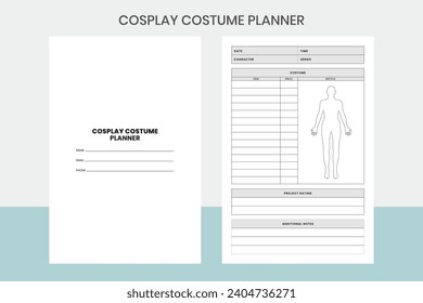 Cosplay Costume Planner Kdp Interior