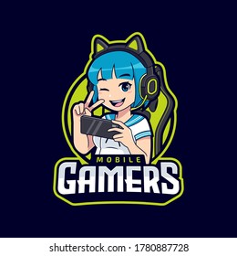 Cosplay girl mobile gaming mascot esport logo