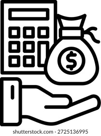 Kostenrechnung Symbol Linie Vektorgrafik