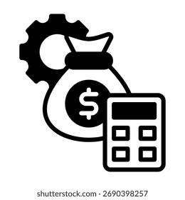 Cost Accounting Icon Mixed Vector Illustration