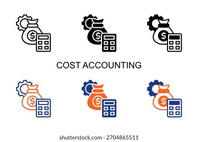 Cost Accounting Icon Multi Style Vector Illustration