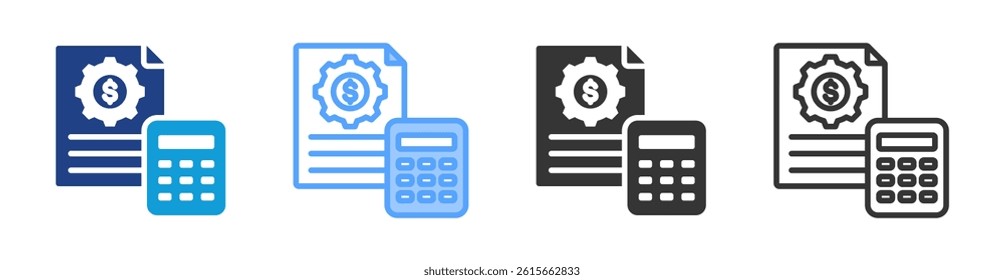 Cost Accounting icon set multiple style collection