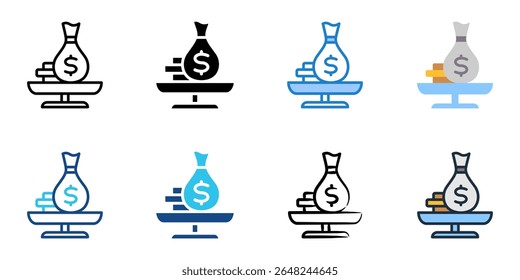 Ícone de contabilização de custos definir coleção de vários estilos 
