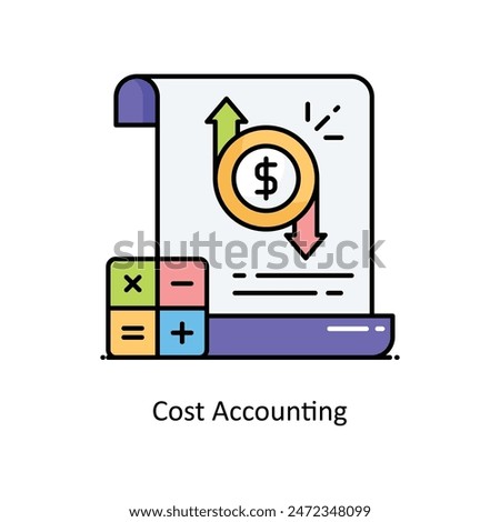 Cost Accounting vector filled outline icon style illustration. Symbol on White background EPS 10 File
