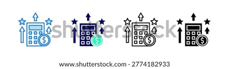 Cost Advantage Multiple Style Icon Set Vector