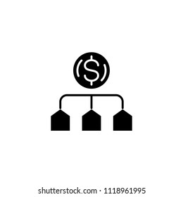 Cost Allocation Black Icon Concept. Cost Allocation Flat  Vector Symbol, Sign, Illustration.