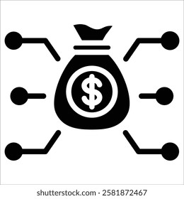 Cost Allocation Icon Element For Design