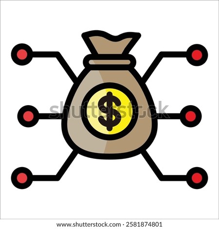 Cost Allocation Icon Element For Design
