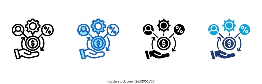 Cost Allocation icon Multi Style Vector Illustration