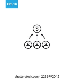Cost allocation outline icon Vector illustration