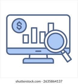 Kostenanalyse blaues Symbol, Vektorgrafik