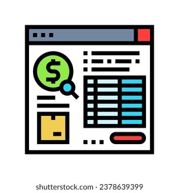 cost analysis logistic manager color icon vector. cost analysis logistic manager sign. isolated symbol illustration