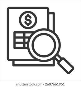 Cost Analysis Outline Icon Vector Illustration