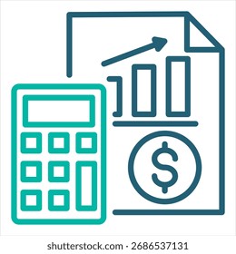 Cost Analysis Outline Single Icon Illustration