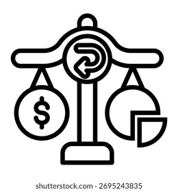 Elemento De Icono De Balance De Costes Para Diseño
